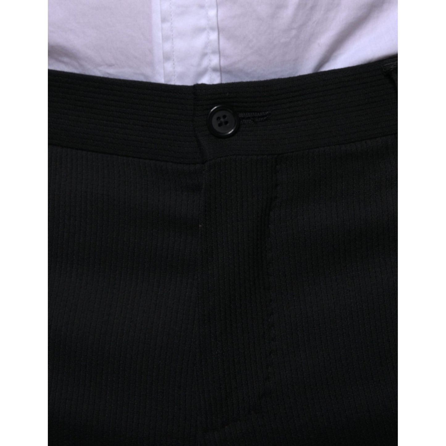 Dolce & Gabbana Black Wool Skinny Formal Dress Pants Dolce & Gabbana