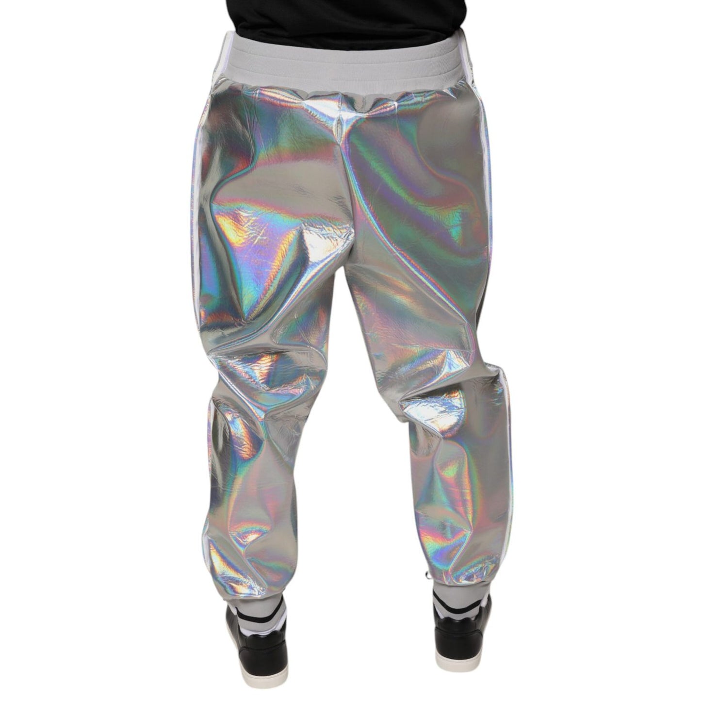 Dolce & Gabbana Silver Iridescent Men Jogger Sweatpants Pants Dolce & Gabbana