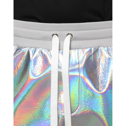 Dolce & Gabbana Silver Iridescent Men Jogger Sweatpants Pants Dolce & Gabbana