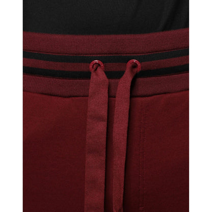 Dolce & Gabbana Dark Red Cotton Men Jogger Sweatpants Pants Dolce & Gabbana