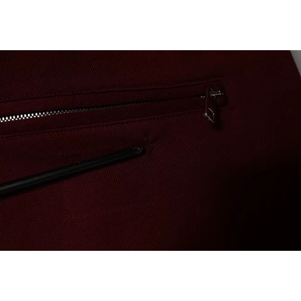 Dolce & Gabbana Dark Red Cotton Men Jogger Sweatpants Pants Dolce & Gabbana