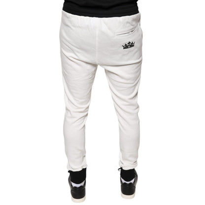 Dolce & Gabbana White Cotton Slim Men Jogger Sweatpants Pants Dolce & Gabbana