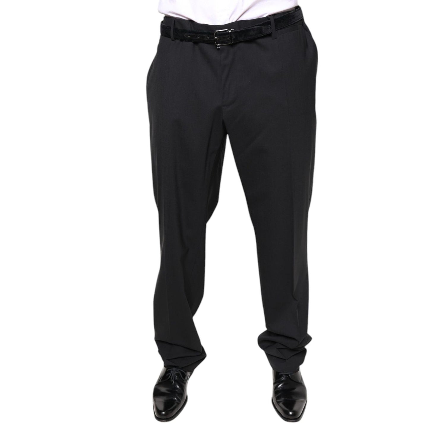 Dolce & Gabbana Black Wool Men Formal Dress Pants Dolce & Gabbana