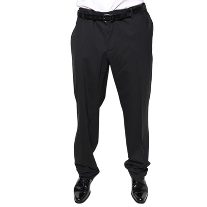 Dolce & Gabbana Black Wool Men Formal Dress Pants Dolce & Gabbana