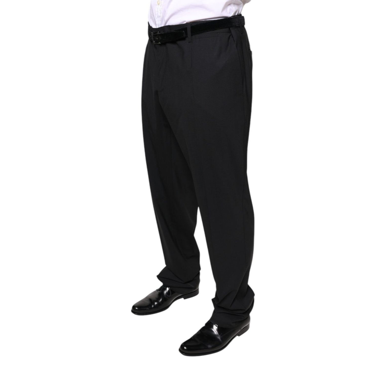 Dolce & Gabbana Black Wool Men Formal Dress Pants Dolce & Gabbana