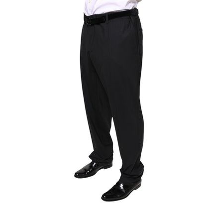 Dolce & Gabbana Black Wool Men Formal Dress Pants Dolce & Gabbana