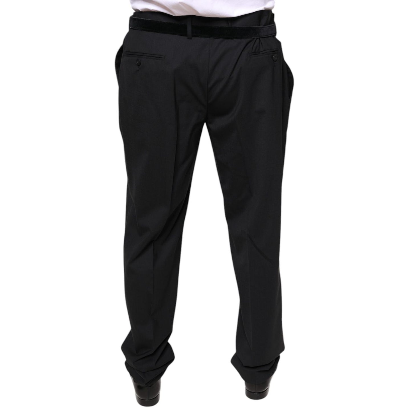 Dolce & Gabbana Black Wool Men Formal Dress Pants Dolce & Gabbana
