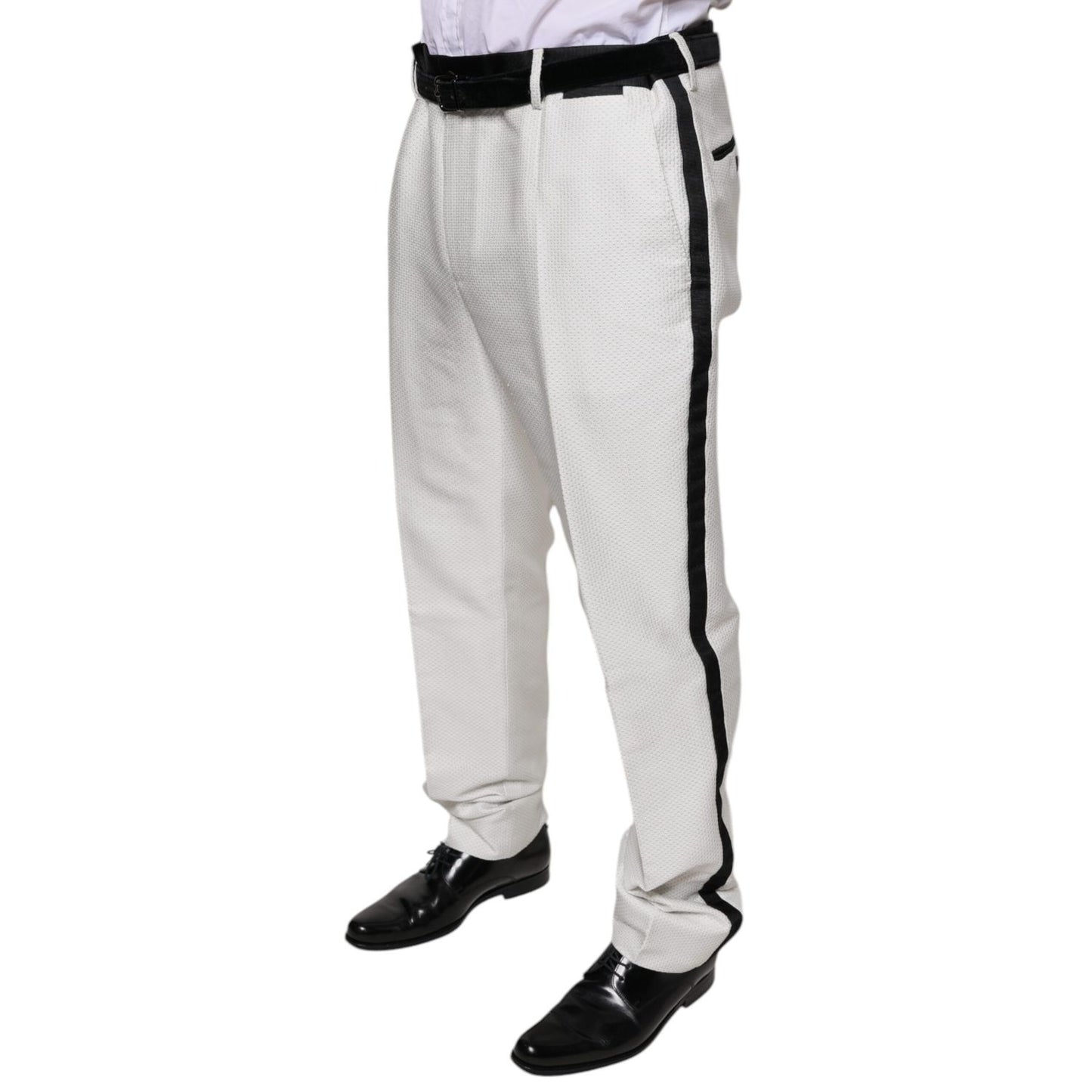 Dolce & Gabbana White Polyester Formal Dress Pants Dolce & Gabbana