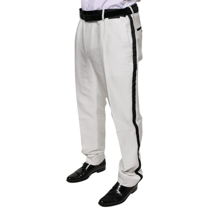 Dolce & Gabbana White Polyester Formal Dress Pants Dolce & Gabbana