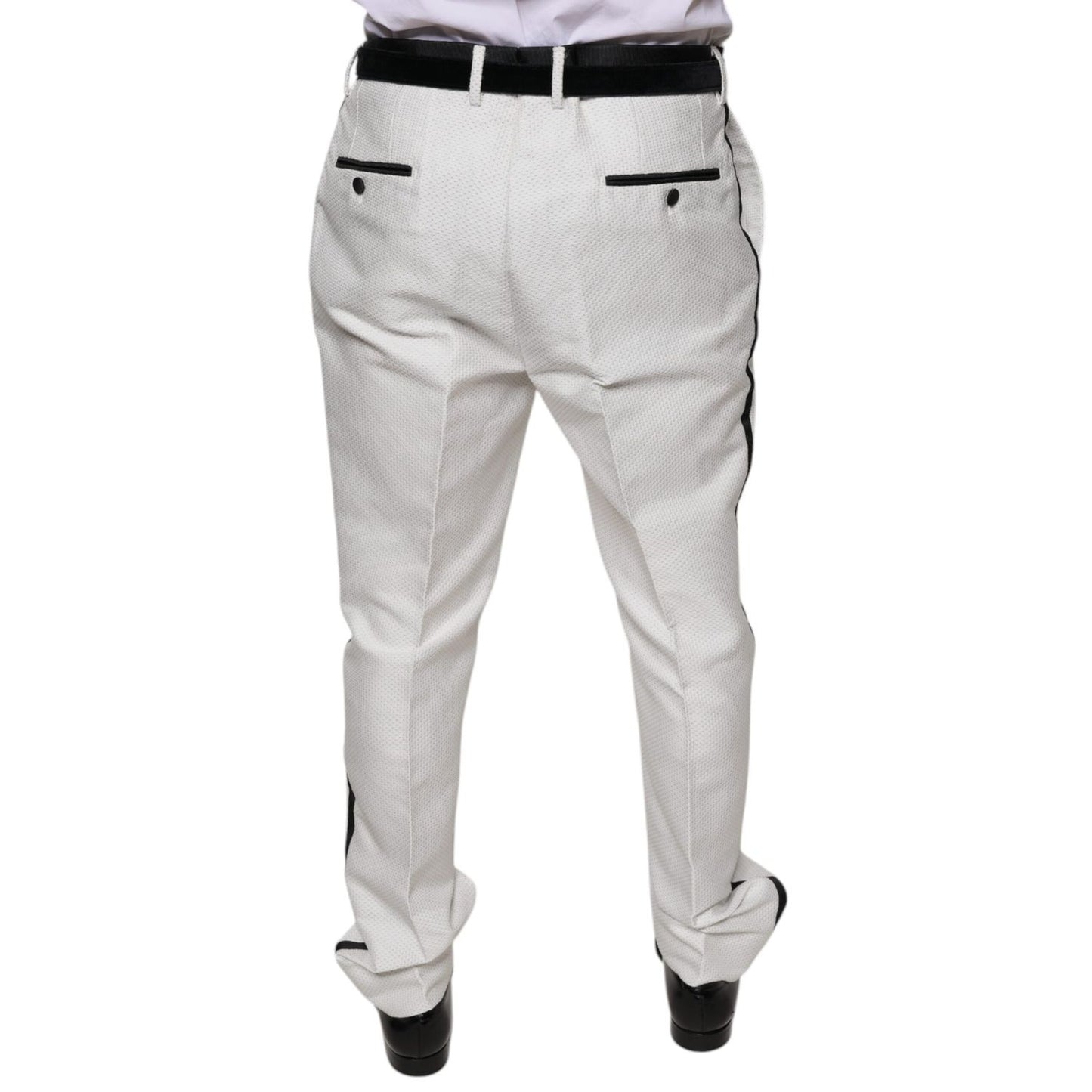 Dolce & Gabbana White Polyester Formal Dress Pants Dolce & Gabbana
