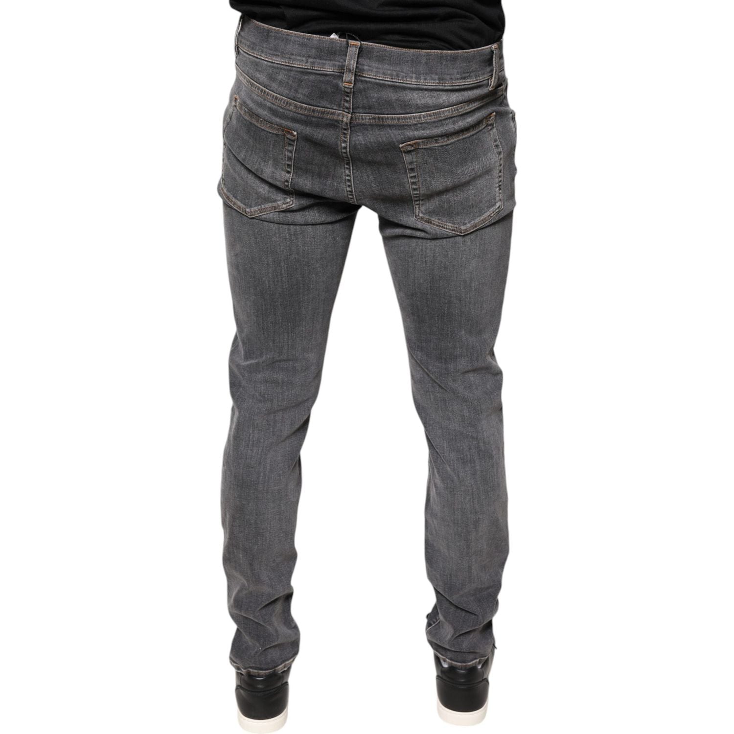 Dolce & Gabbana Dark Gray Cotton Stretch Skinny Denim Jeans
