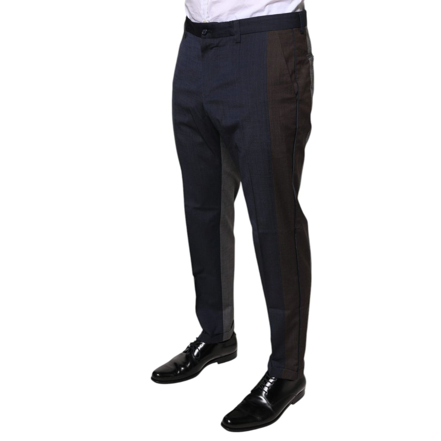 Dolce & Gabbana Black Cotton Wool Formal Dress Pants Dolce & Gabbana