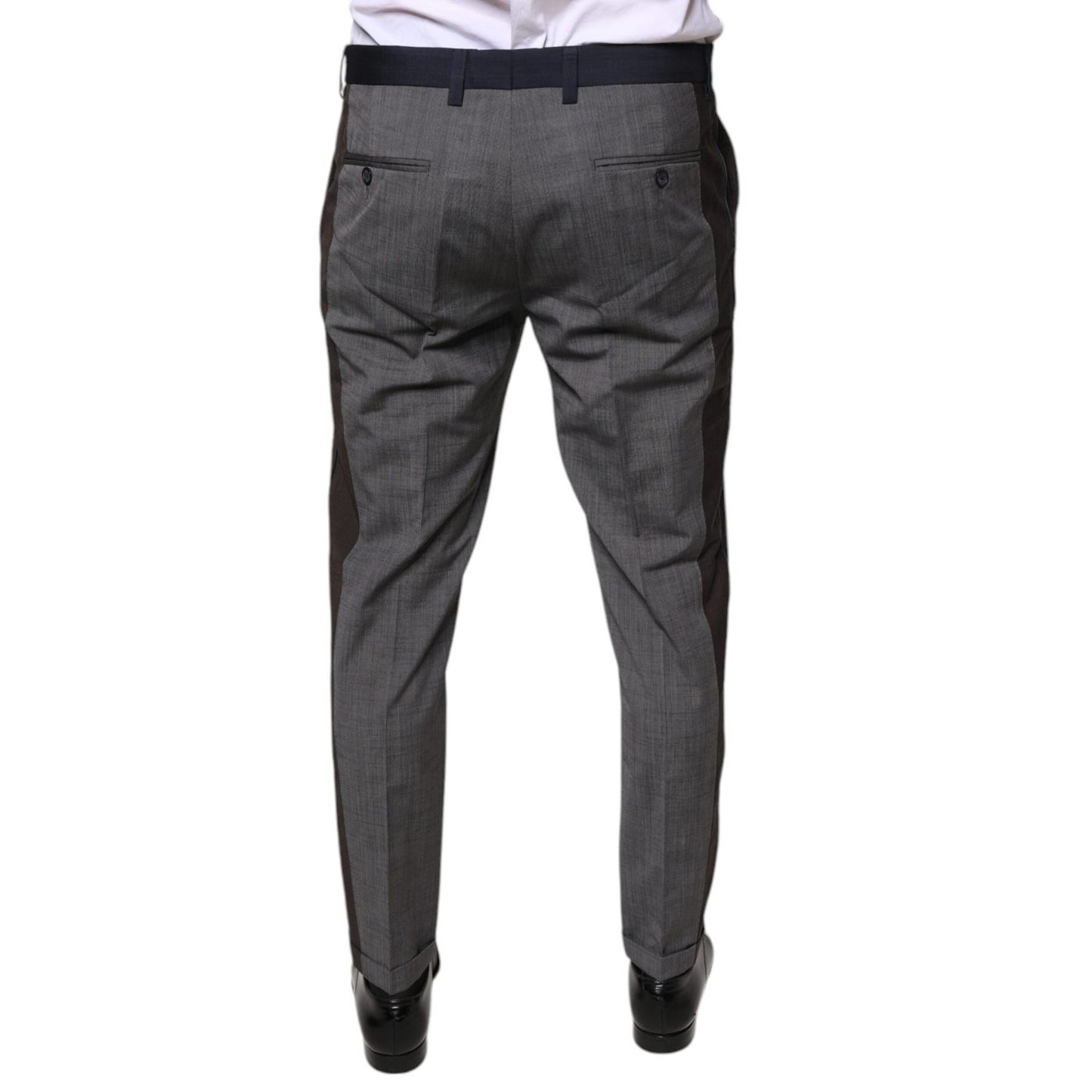Dolce & Gabbana Black Cotton Wool Formal Dress Pants Dolce & Gabbana