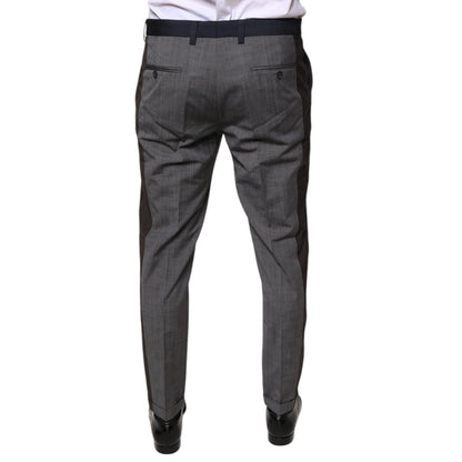 Dolce & Gabbana Black Cotton Wool Formal Dress Pants Dolce & Gabbana