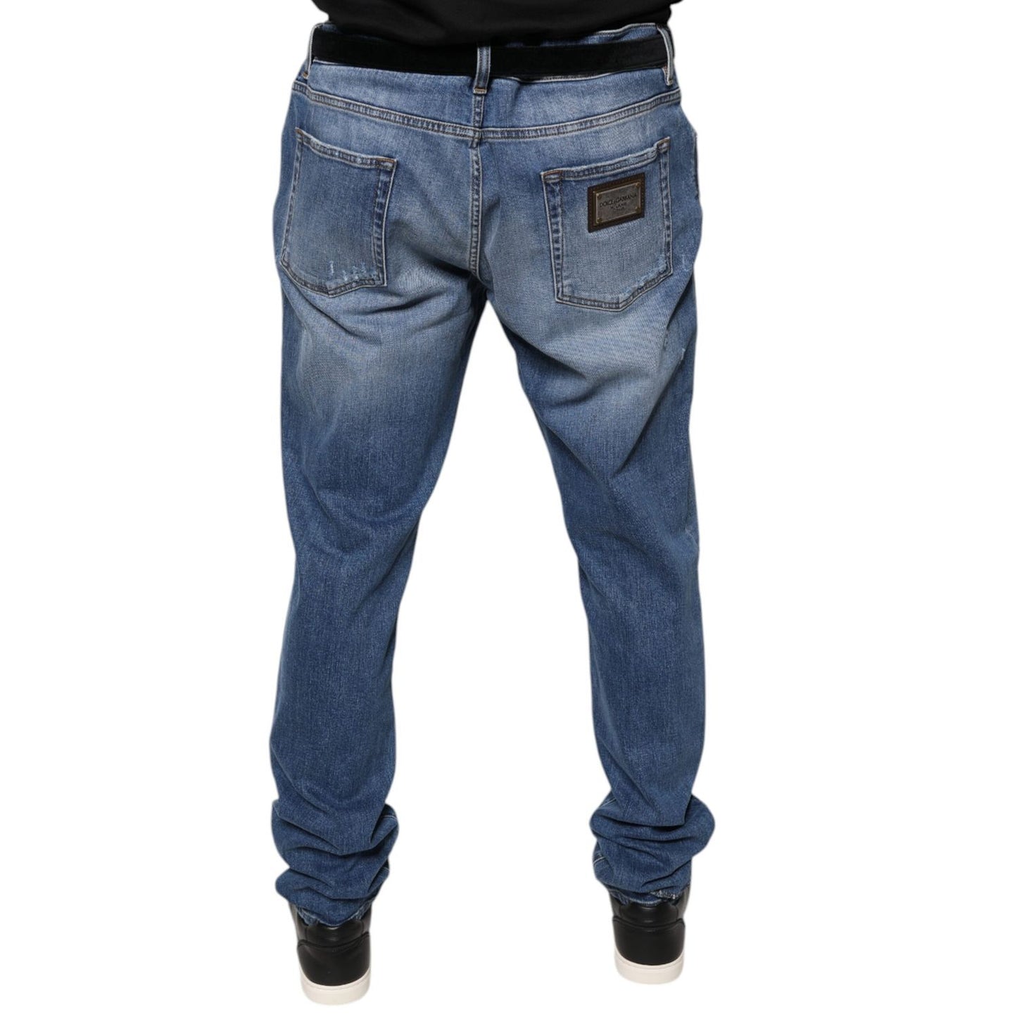 Dolce & Gabbana Blue Washed Cotton Stretch Men Denim Jeans