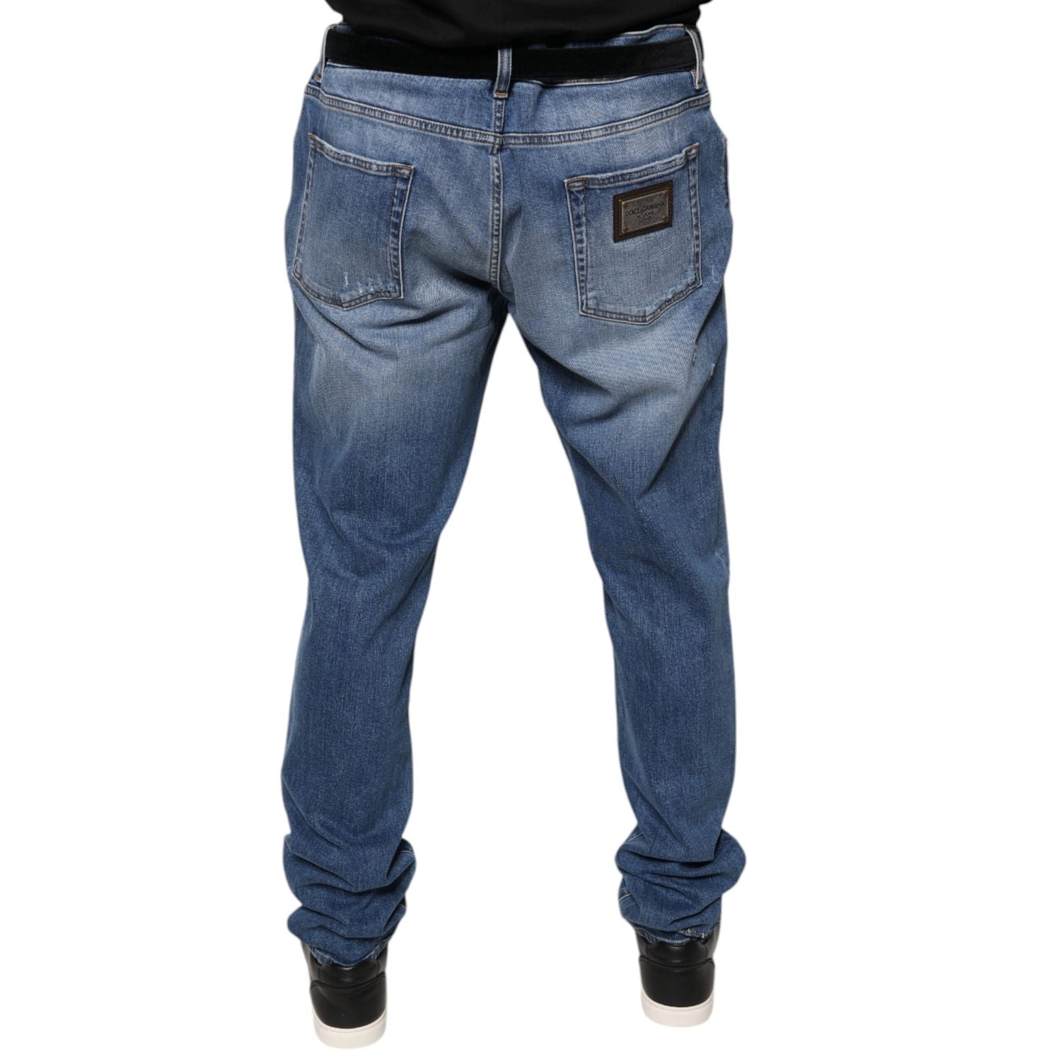 Dolce & Gabbana Blue Washed Cotton Stretch Men Denim Jeans