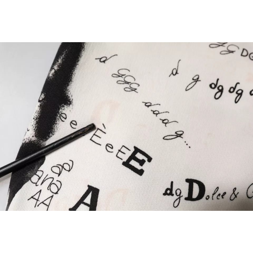 Dolce & Gabbana White Printed Cotton Jogger Sweatpants Pants