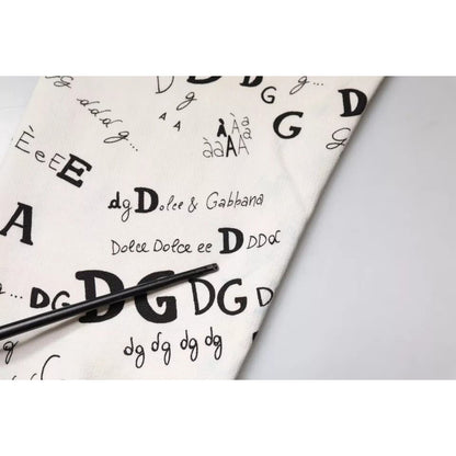 Dolce & Gabbana White Printed Cotton Jogger Sweatpants Pants Dolce & Gabbana
