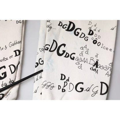 Dolce & Gabbana White Printed Cotton Jogger Sweatpants Pants Dolce & Gabbana