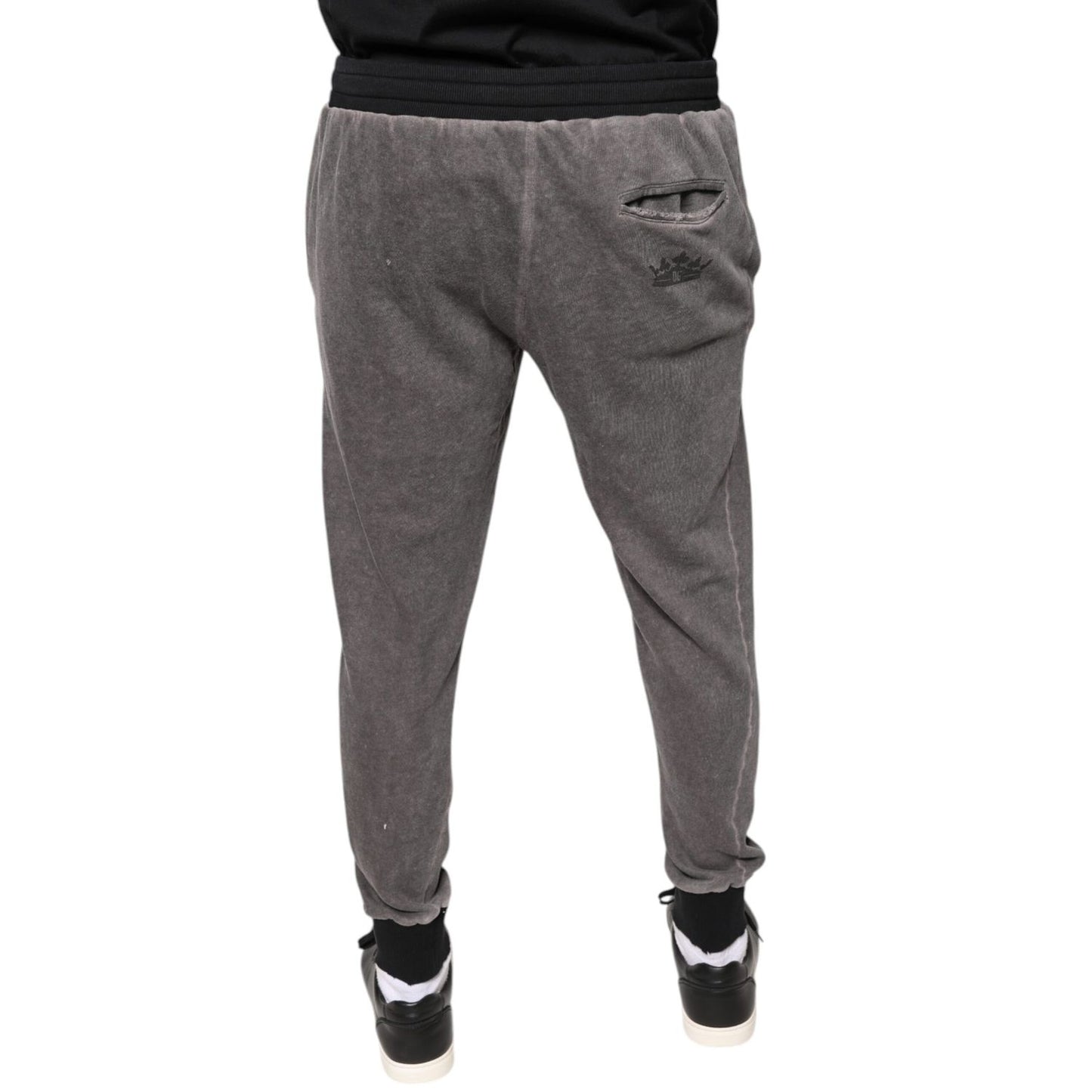 Dolce & Gabbana Gray Cotton Jogger Jogging Pants