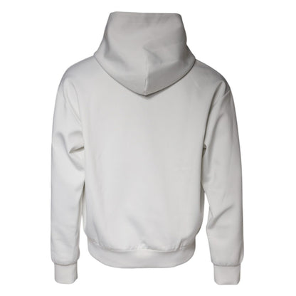 Dolce & Gabbana White D&G Logo Hooded Men Sweatshirt Sweater