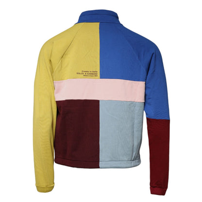 Dolce & Gabbana Multicolor Patchwork Men Sweatshirt Sweater Dolce & Gabbana