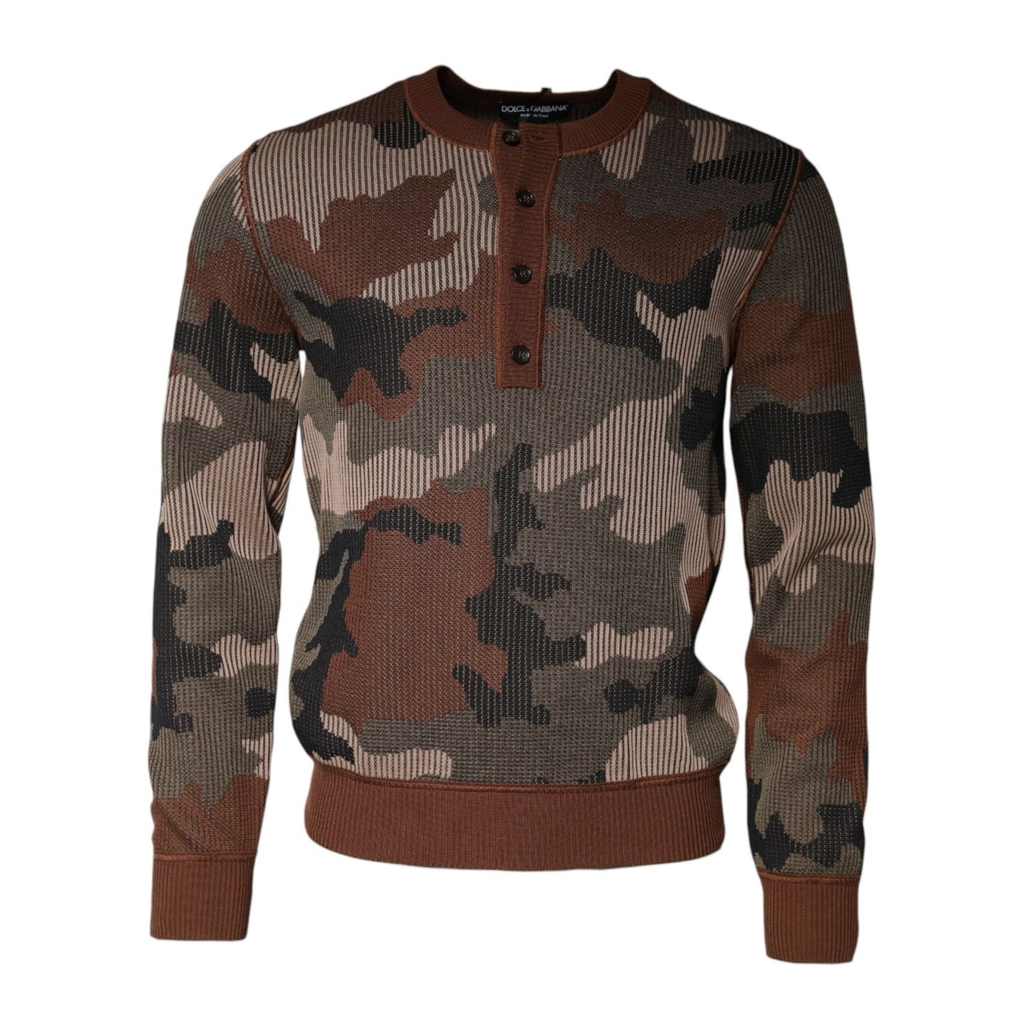 Dolce & Gabbana Multicolor Camouflage Men Pullover Sweater Dolce & Gabbana