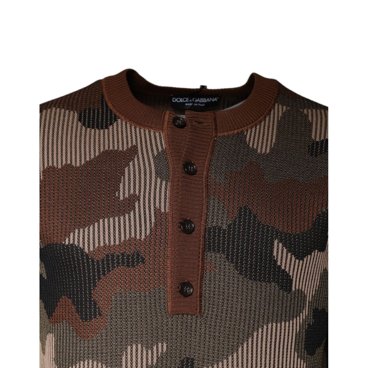 Dolce & Gabbana Multicolor Camouflage Men Pullover Sweater Dolce & Gabbana