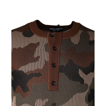 Dolce & Gabbana Multicolor Camouflage Men Pullover Sweater Dolce & Gabbana