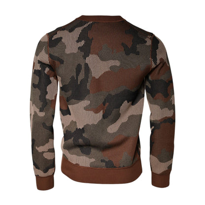 Dolce & Gabbana Multicolor Camouflage Men Pullover Sweater Dolce & Gabbana