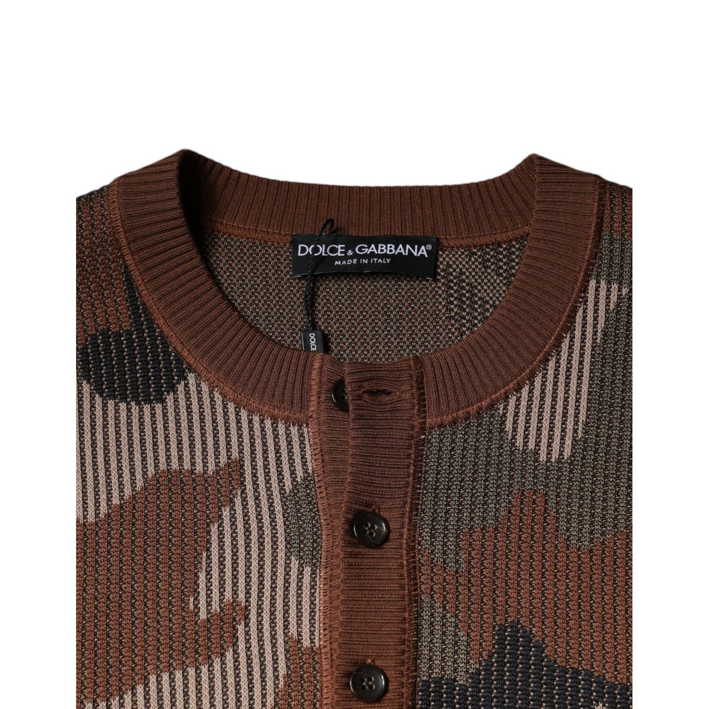 Dolce & Gabbana Multicolor Camouflage Men Pullover Sweater Dolce & Gabbana