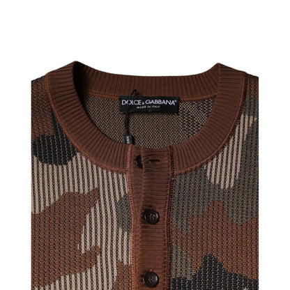 Dolce & Gabbana Multicolor Camouflage Men Pullover Sweater Dolce & Gabbana