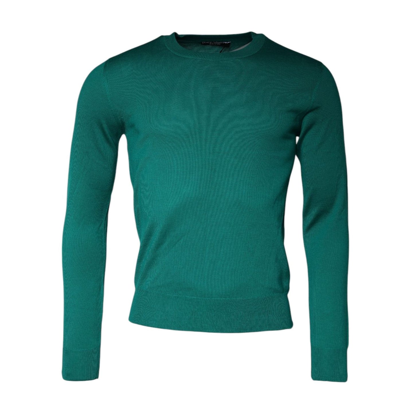 Dolce & Gabbana Green Wool Knit Crew Neck Pullover Sweater Dolce & Gabbana