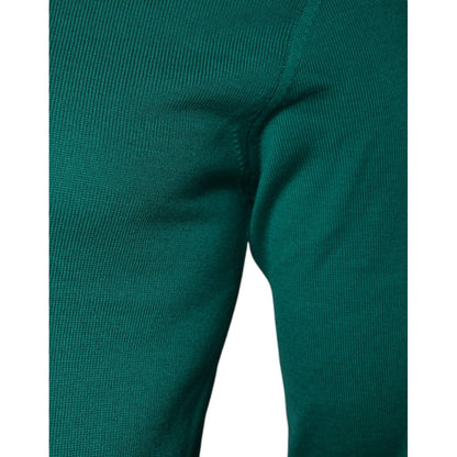 Dolce & Gabbana Green Wool Knit Crew Neck Pullover Sweater Dolce & Gabbana