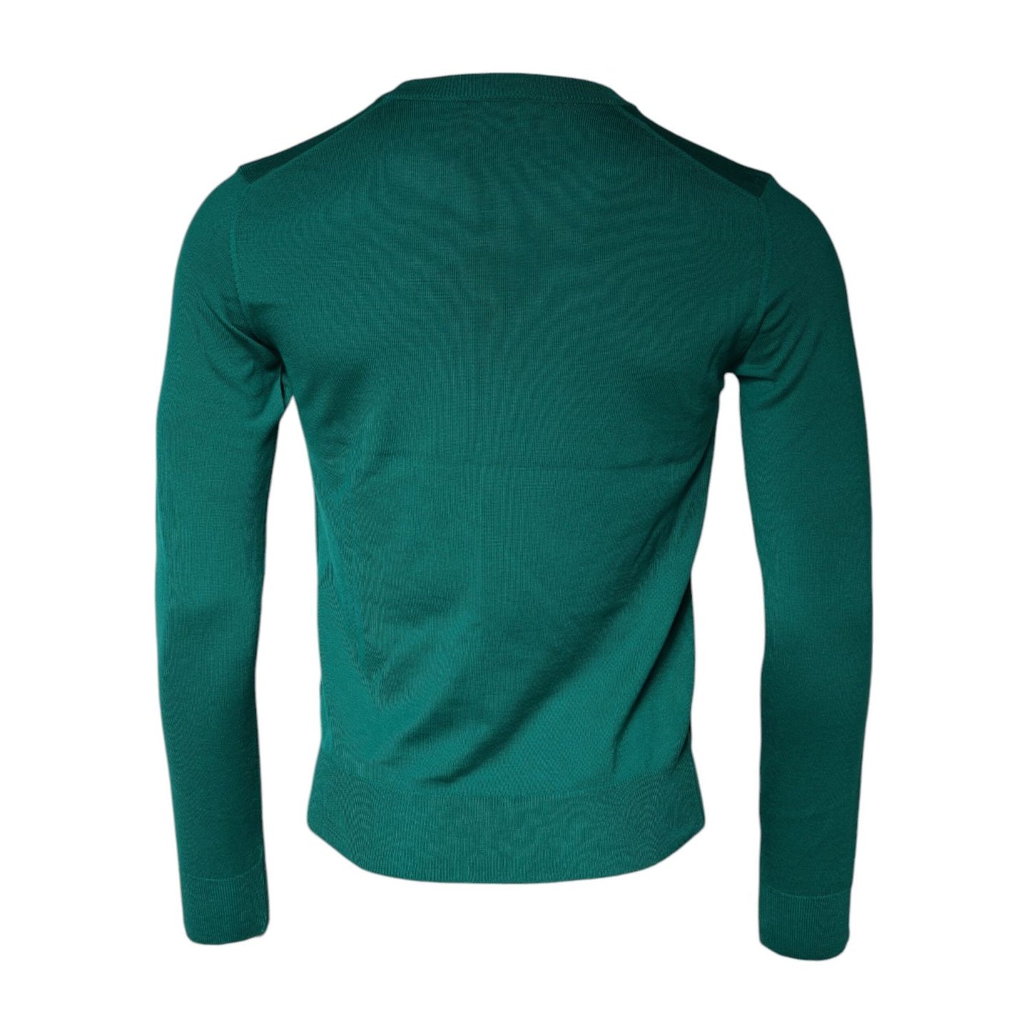 Dolce & Gabbana Green Wool Knit Crew Neck Pullover Sweater Dolce & Gabbana