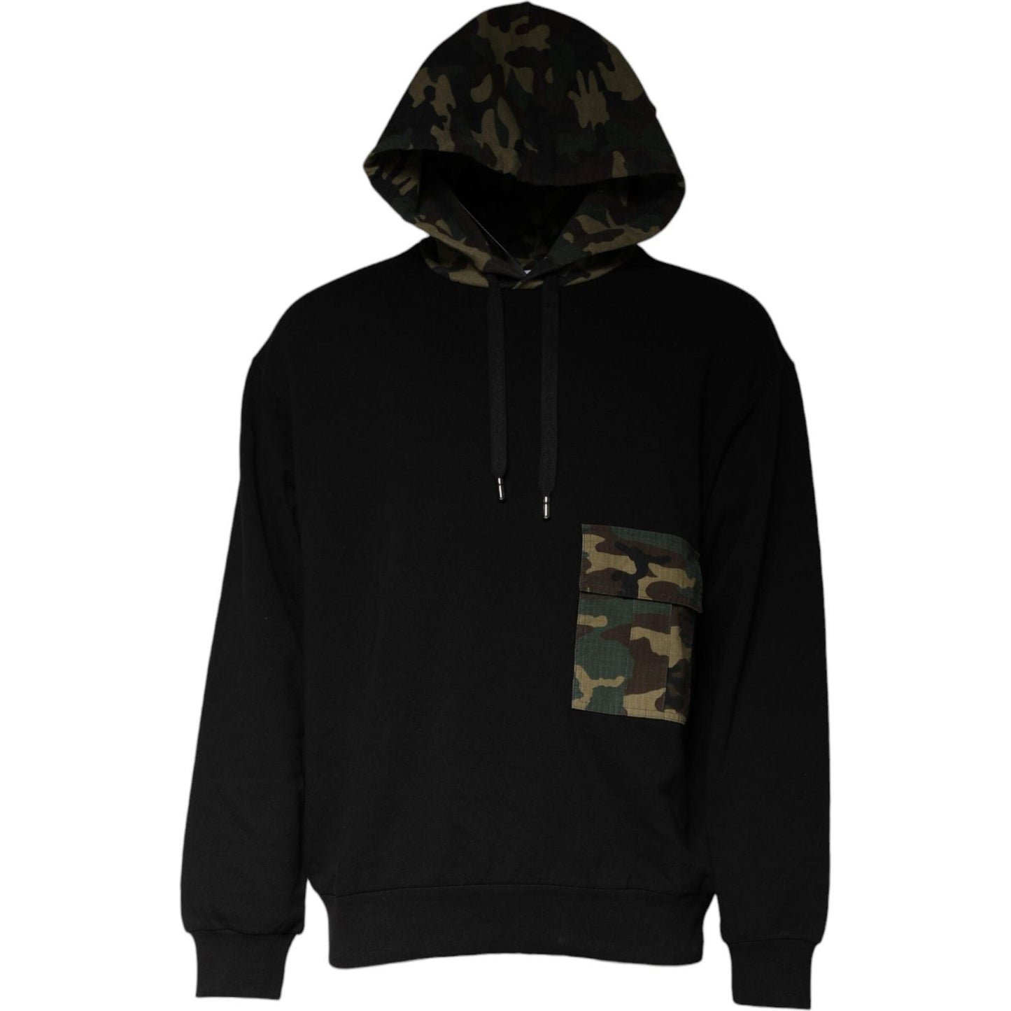 Dolce & Gabbana Black Camouflage Hooded Sweatshirt Sweater Dolce & Gabbana