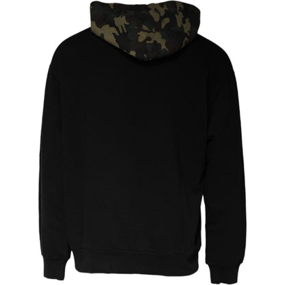 Dolce & Gabbana Black Camouflage Hooded Sweatshirt Sweater Dolce & Gabbana