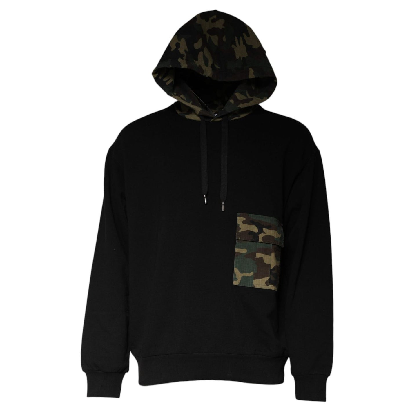 Dolce & Gabbana Black Camouflage Hooded Sweatshirt Sweater Dolce & Gabbana