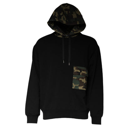 Dolce & Gabbana Black Camouflage Hooded Sweatshirt Sweater Dolce & Gabbana