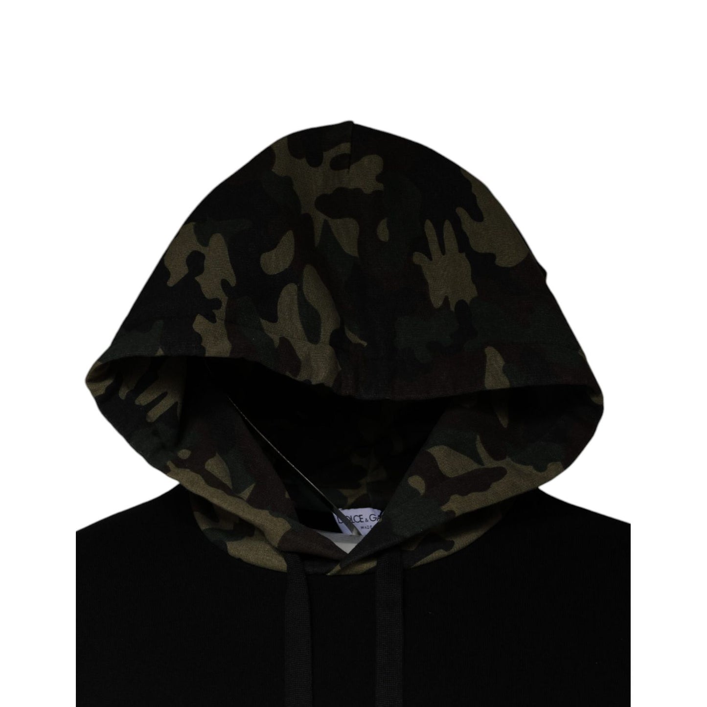 Dolce & Gabbana Black Camouflage Hooded Sweatshirt Sweater Dolce & Gabbana