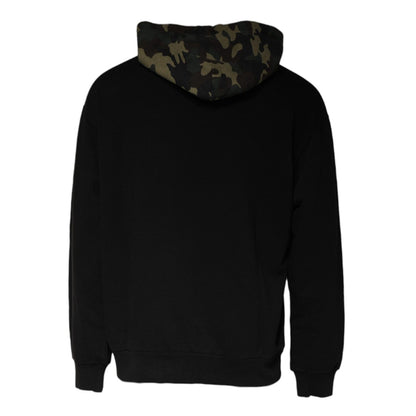 Dolce & Gabbana Black Camouflage Hooded Sweatshirt Sweater Dolce & Gabbana