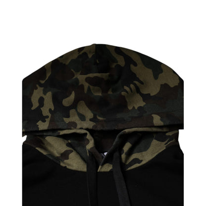 Dolce & Gabbana Black Camouflage Hooded Sweatshirt Sweater Dolce & Gabbana