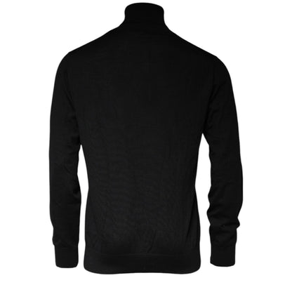 Dolce & Gabbana Black Long Sleeve Turtleneck Men Pullover Sweater Dolce & Gabbana