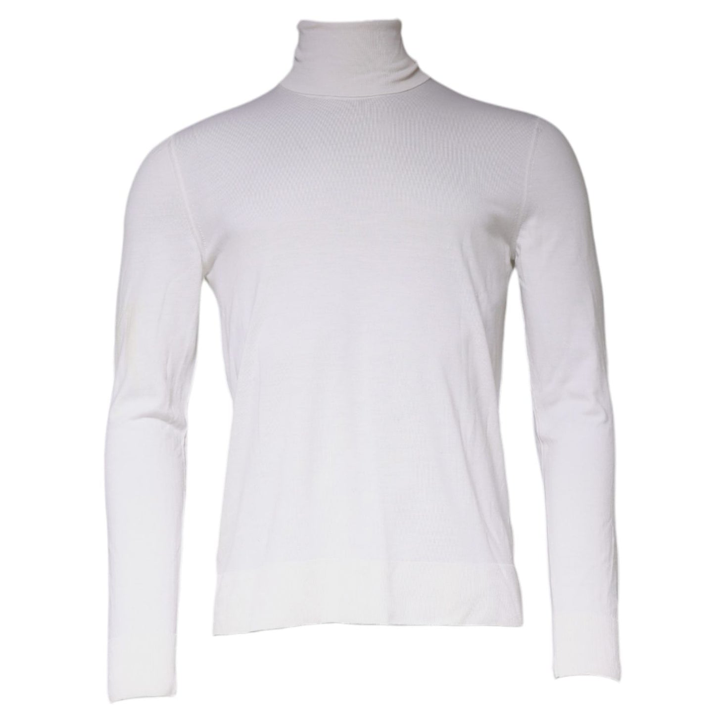 Dolce & Gabbana White Long Sleeve Turtleneck Men Pullover Sweater Dolce & Gabbana