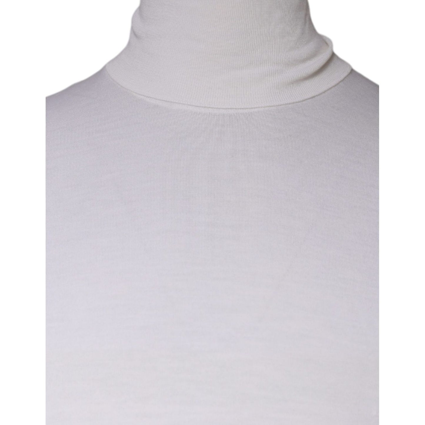 Dolce & Gabbana White Long Sleeve Turtleneck Men Pullover Sweater Dolce & Gabbana