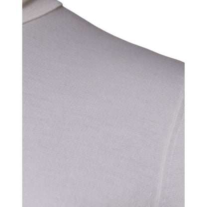 Dolce & Gabbana White Long Sleeve Turtleneck Men Pullover Sweater Dolce & Gabbana
