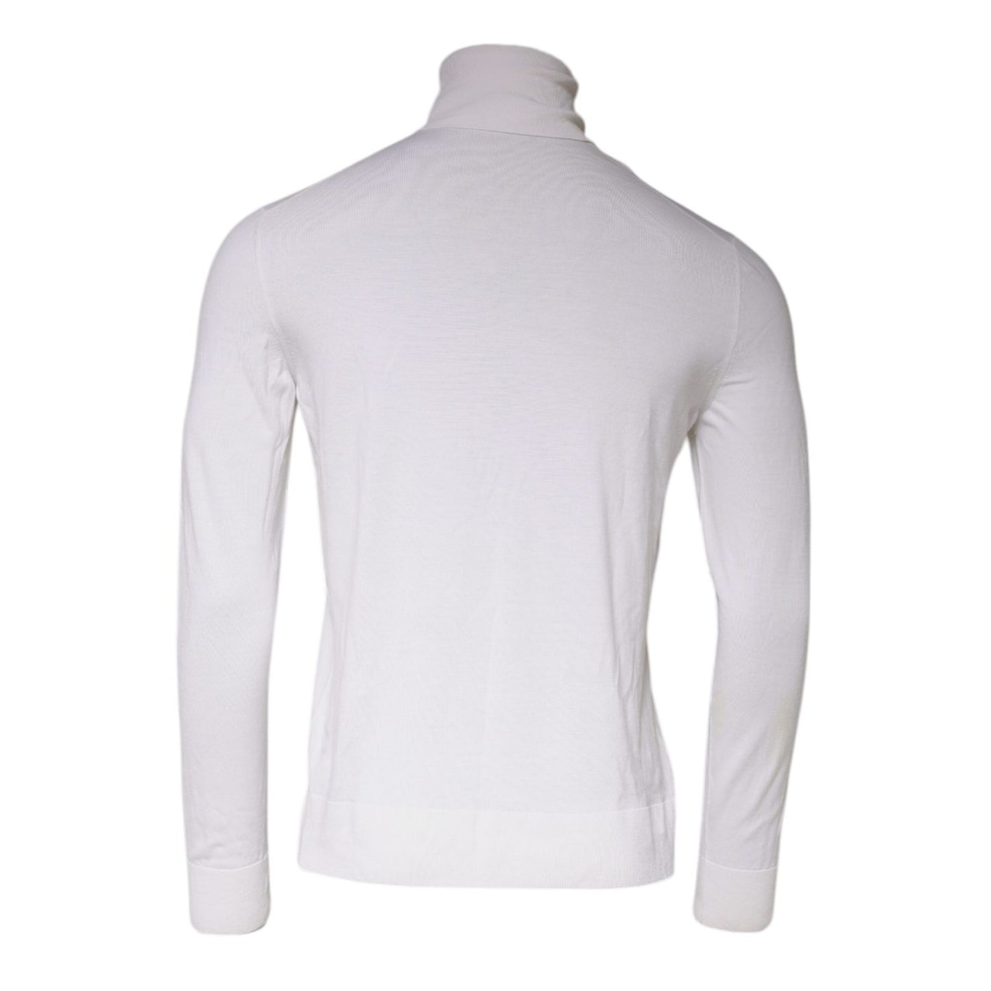 Dolce & Gabbana White Long Sleeve Turtleneck Men Pullover Sweater Dolce & Gabbana