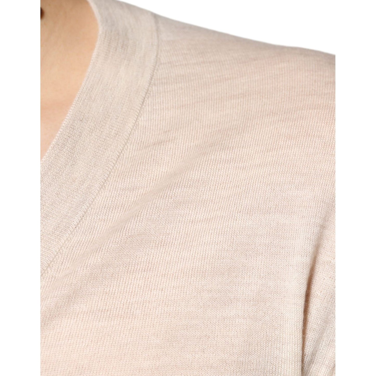 Dolce & Gabbana Beige Cashmere Button Down Cardigan Sweater Dolce & Gabbana