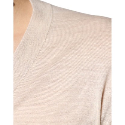Dolce & Gabbana Beige Cashmere Button Down Cardigan Sweater Dolce & Gabbana