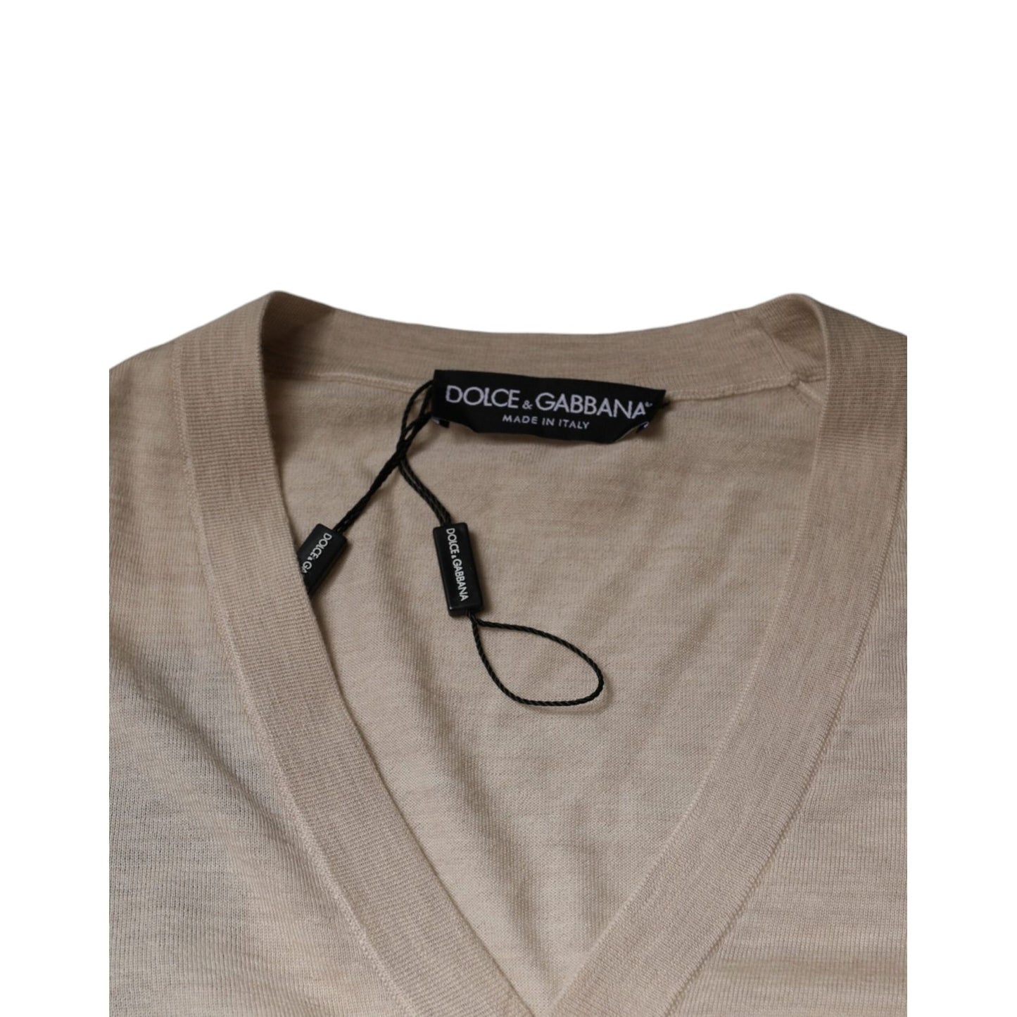 Dolce & Gabbana Beige Cashmere Button Down Cardigan Sweater Dolce & Gabbana
